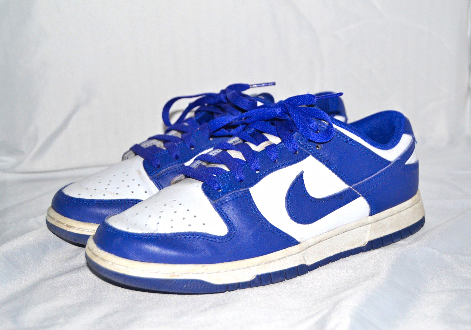 Nike Dunk Low Men’s Blue/White Colorblock Leather Low Top Lace-Up Sneaker