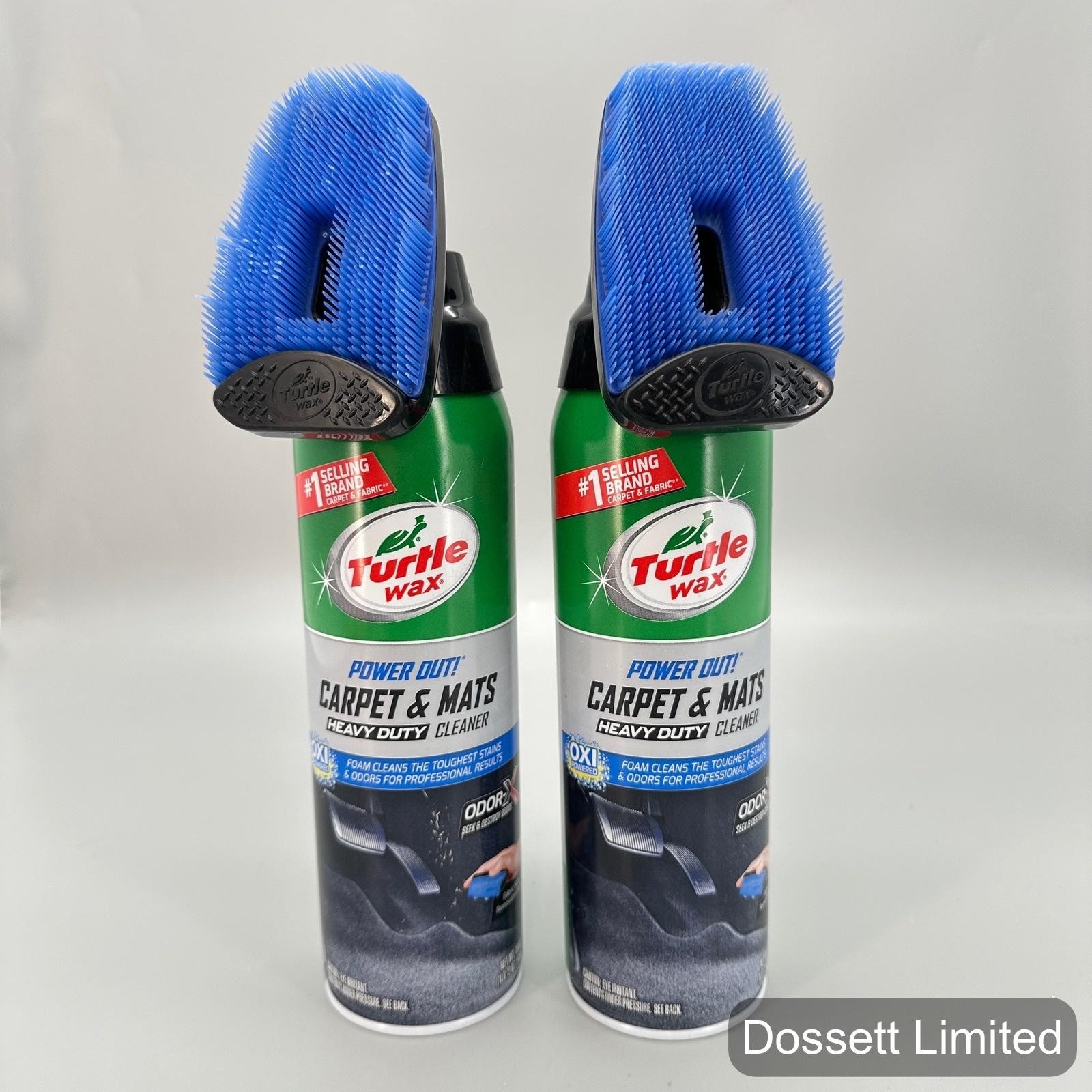 2- Turtle Wax Power Out Carpet & Mats Heavy Duty Car/Auto Cleaner 18oz Oxi Brush
