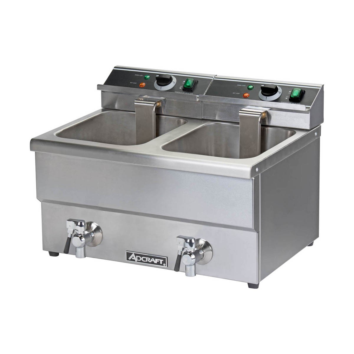 Adcraft DF-12L/2 Double-Tank Countertop Electric Deep Fryer w/ 2 Fryer Basket...