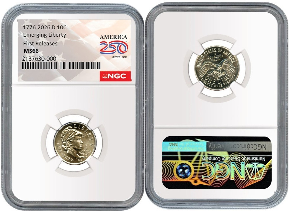 1776 - 2026 D Emerging Liberty 10C NGC MS 66 First Releases #2830