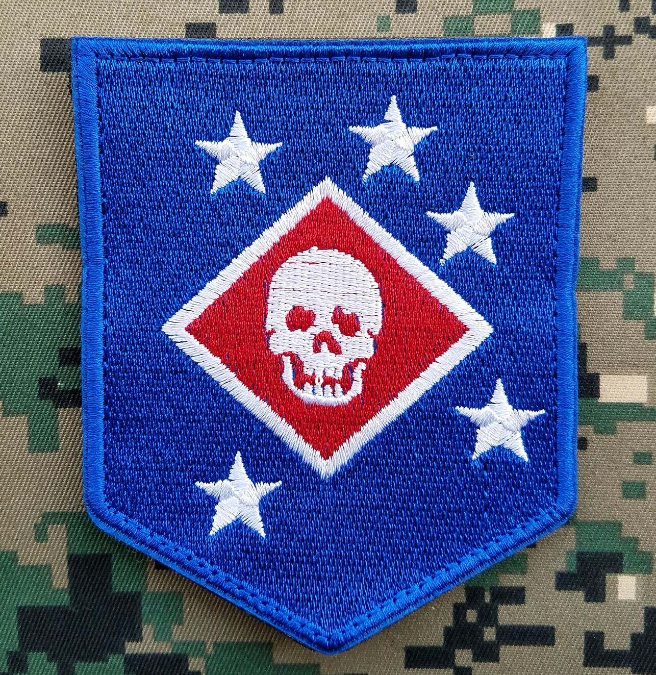 Marine Raiders Infrared Special Operations-MARSOC,USMC,SOF Hook Loop Patch Blue