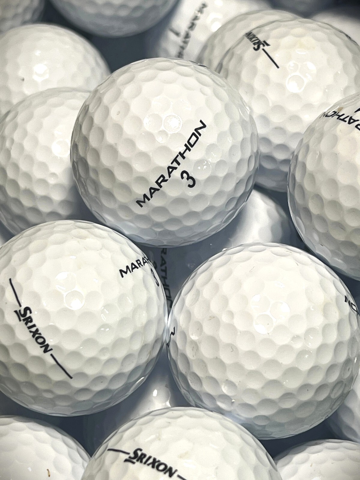 5 Dozen Near Mint AAAA White Srixon Marathon Used Golf Balls
