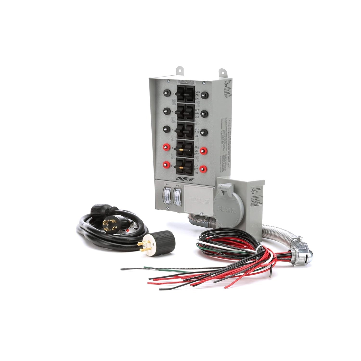 Gray 10-Circuit 30 Amp Generator Transfer Switch Kit - Complete Installation Set