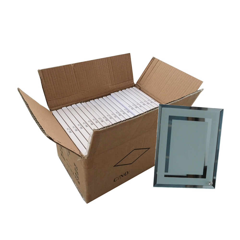 25pcs 9"x7" Sublimation Transfer Blank Glass Photo Frame Double Mirror Border