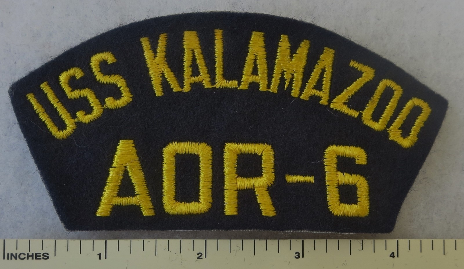 USS KALAMAZOO AOR-6 - US NAVY OILER SHIP HAT / CAP PATCH 1973-1996