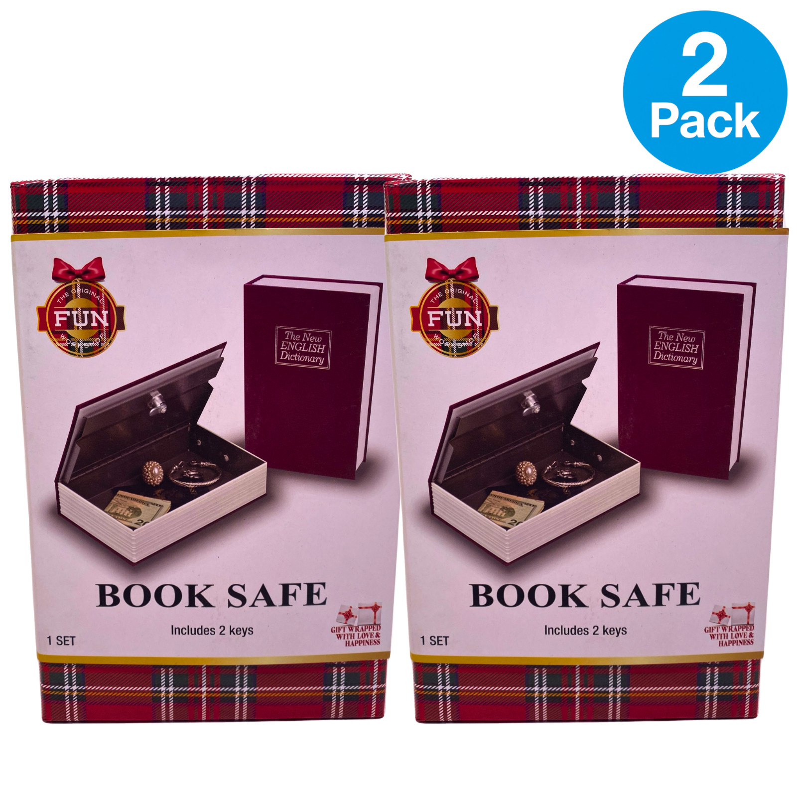 The Original Fun Workshop Book Safe Dictionary Cover Security Lock Box 2 Keys 2
