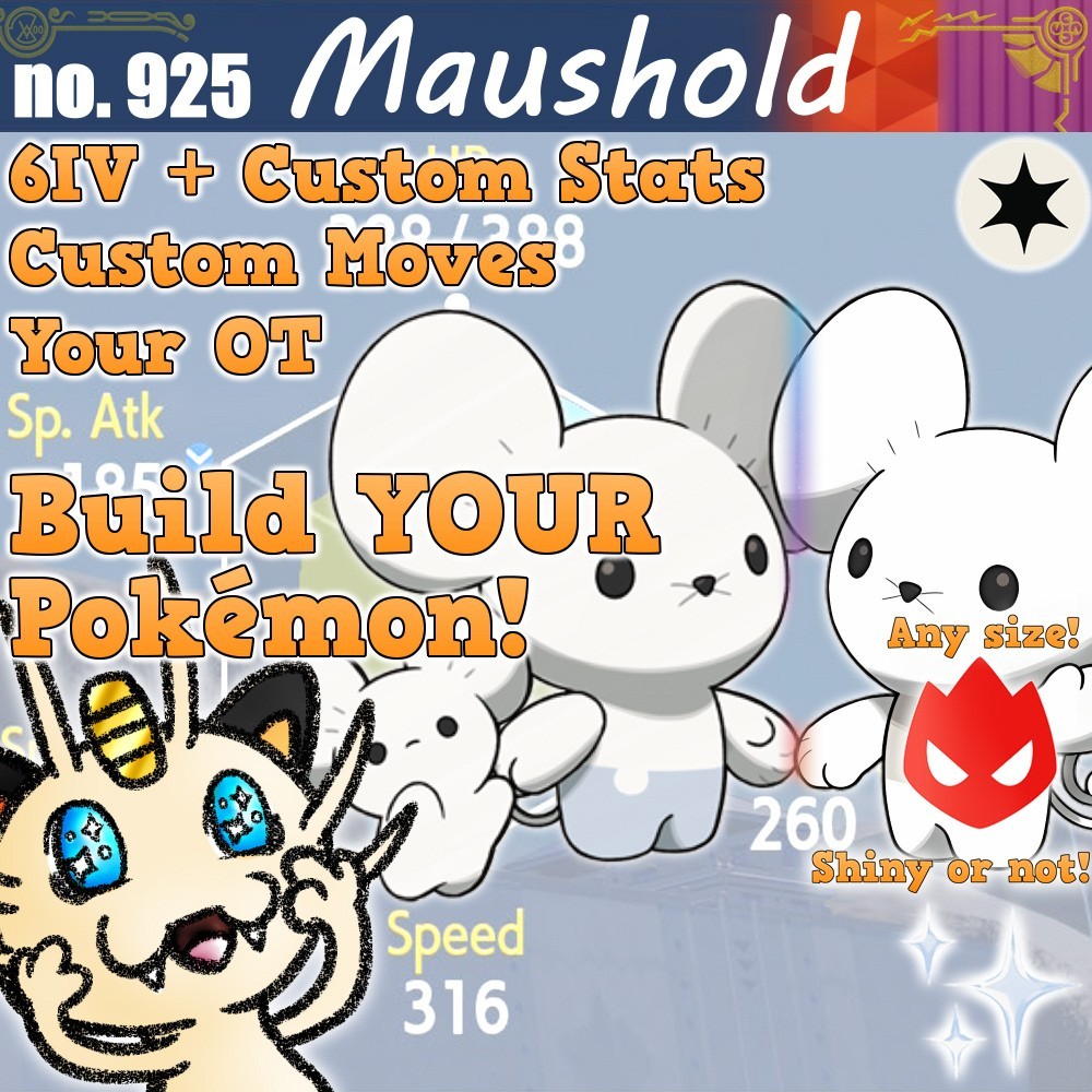 MAUSHOLD Shiny 6IV -Build ANY Pokemon! Scarlet Violet Champions Alpha HOME VGC