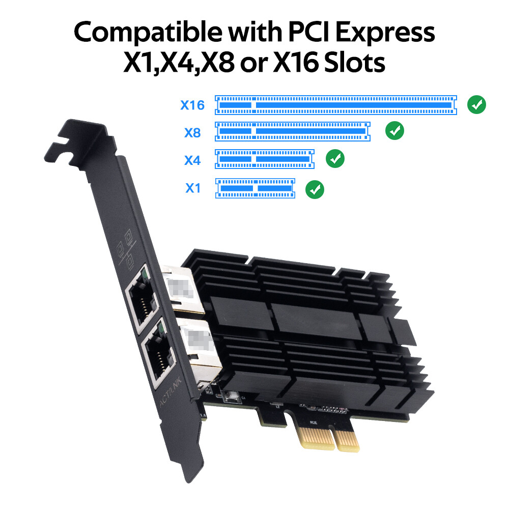 2.5G Dual Port PCIe X1 Network Adapter with Intel I226 Chipset Gigabit LAN Card