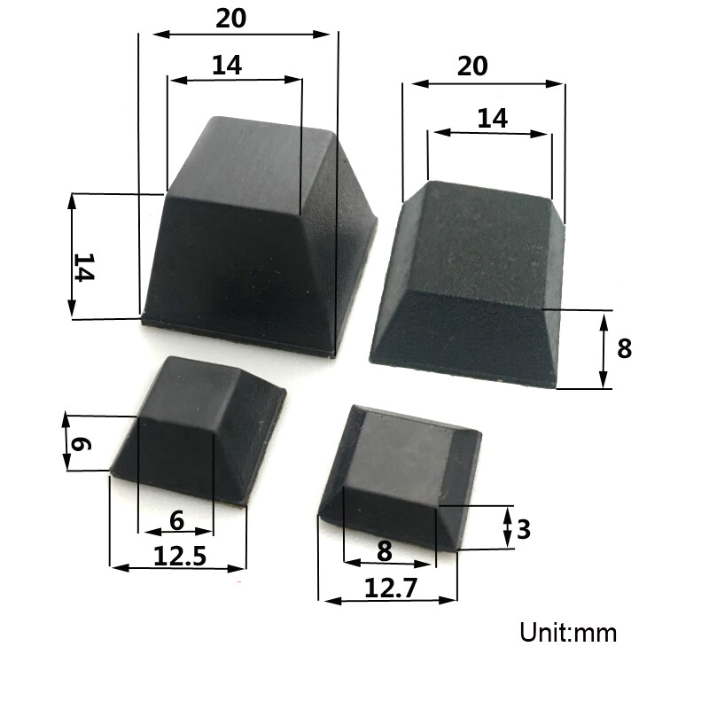 Square Rubber Feet Self-Adhesive Bumper Door Buffer Stop Furniture Legs Pads