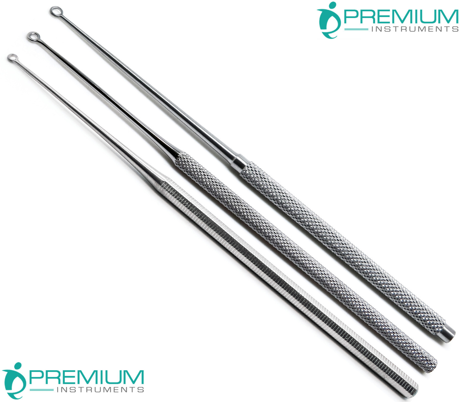 Buck Ear Blunt Curettes #1, #2, #3 Surgical Straight 6.5" ENT New Set of 3 Pcs