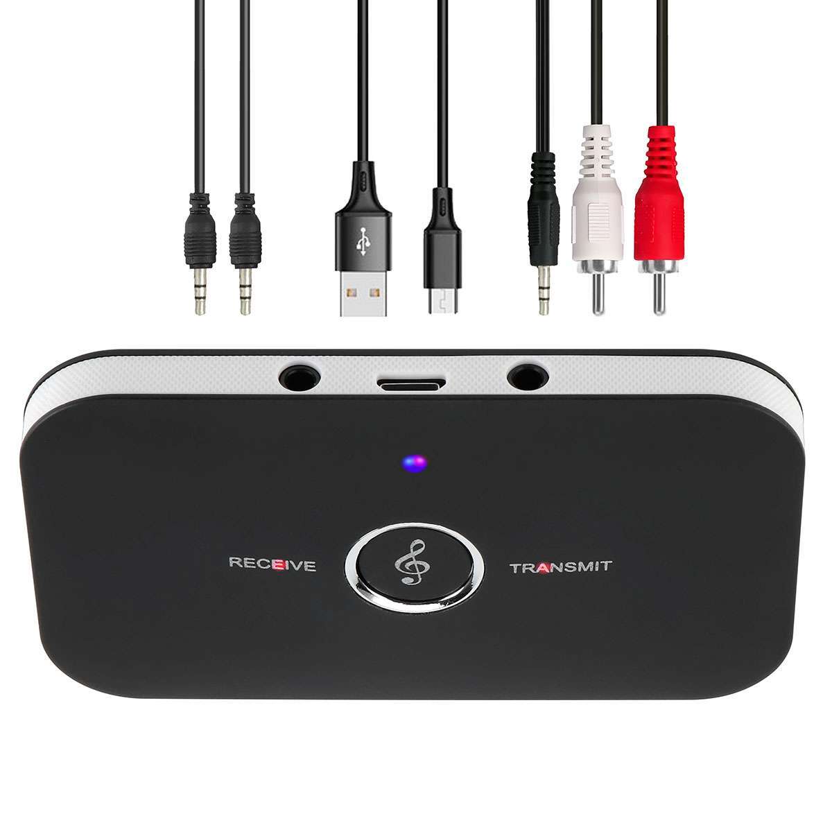 Bluetooth 5.0 Transmitter Receiver 2 IN 1 Wireless Audio 3.5mm Jack Aux Adapter