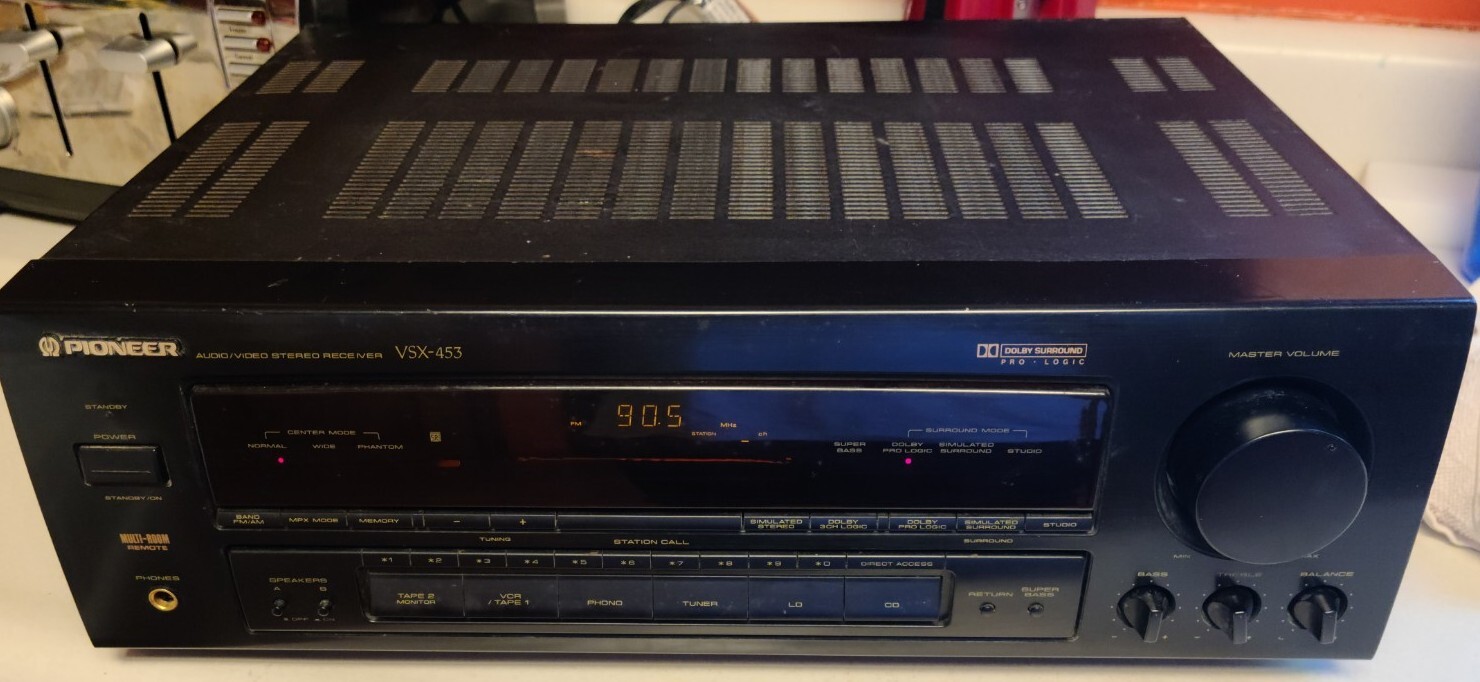 PIONEER VSX-453 5.1 Channel 100 Watt Receiver FM/AM Stereo NO REMOTE (FOR REPAIR