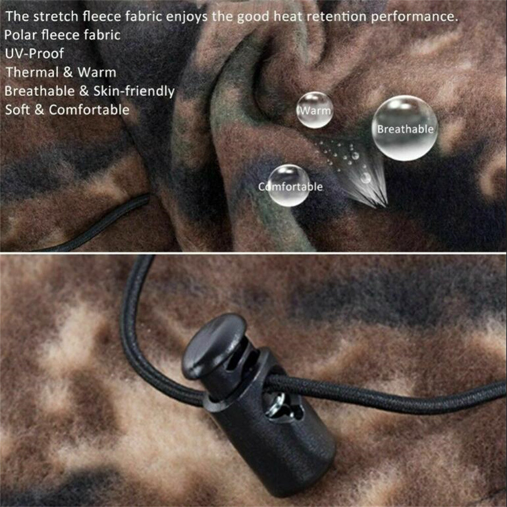 Balaclava Face Mask Fleece Fishing Hunting Ski Windproof Camo Hood Neck Cover US