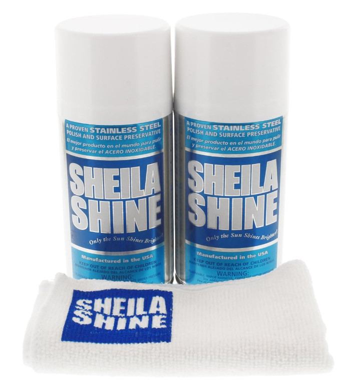 Sheila Shine Stainless Steel Cleaner 10 oz Lot of 2 & Polish w/ cloth Bundle