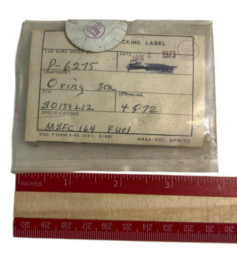 JAN 2 1973 APOLLO NASA SPACE PROGRAM O RINGS (2) SEALED IN ORIGINAL PACKAGE  B