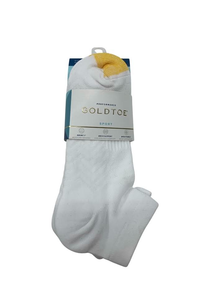 GoldToe Performance WhiteLowcut Socks 6 Pair Shoe Size 6-9