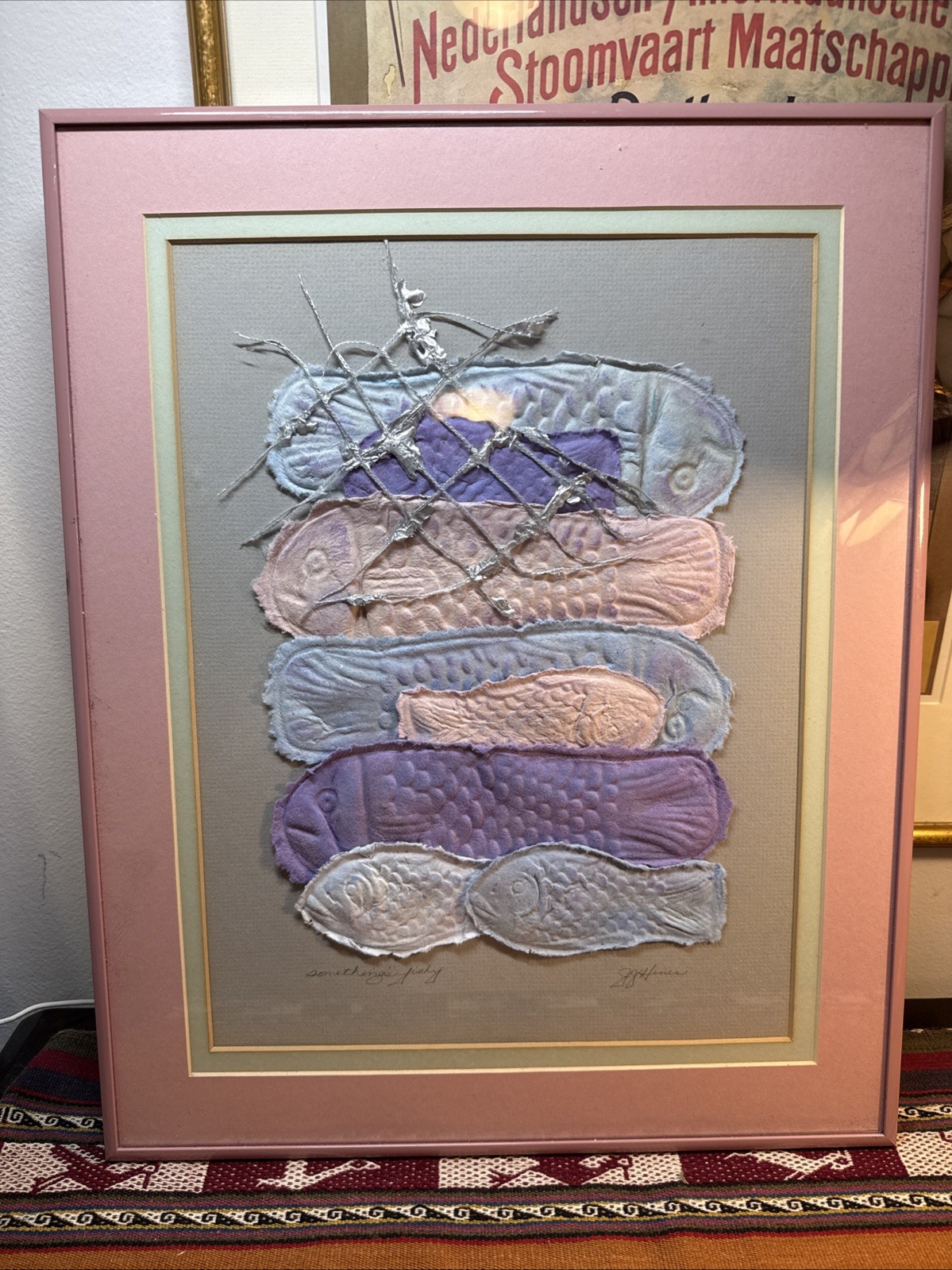 “Something Fishy” Original Framed Art signed J. J Hines 16.25 By 20.25”