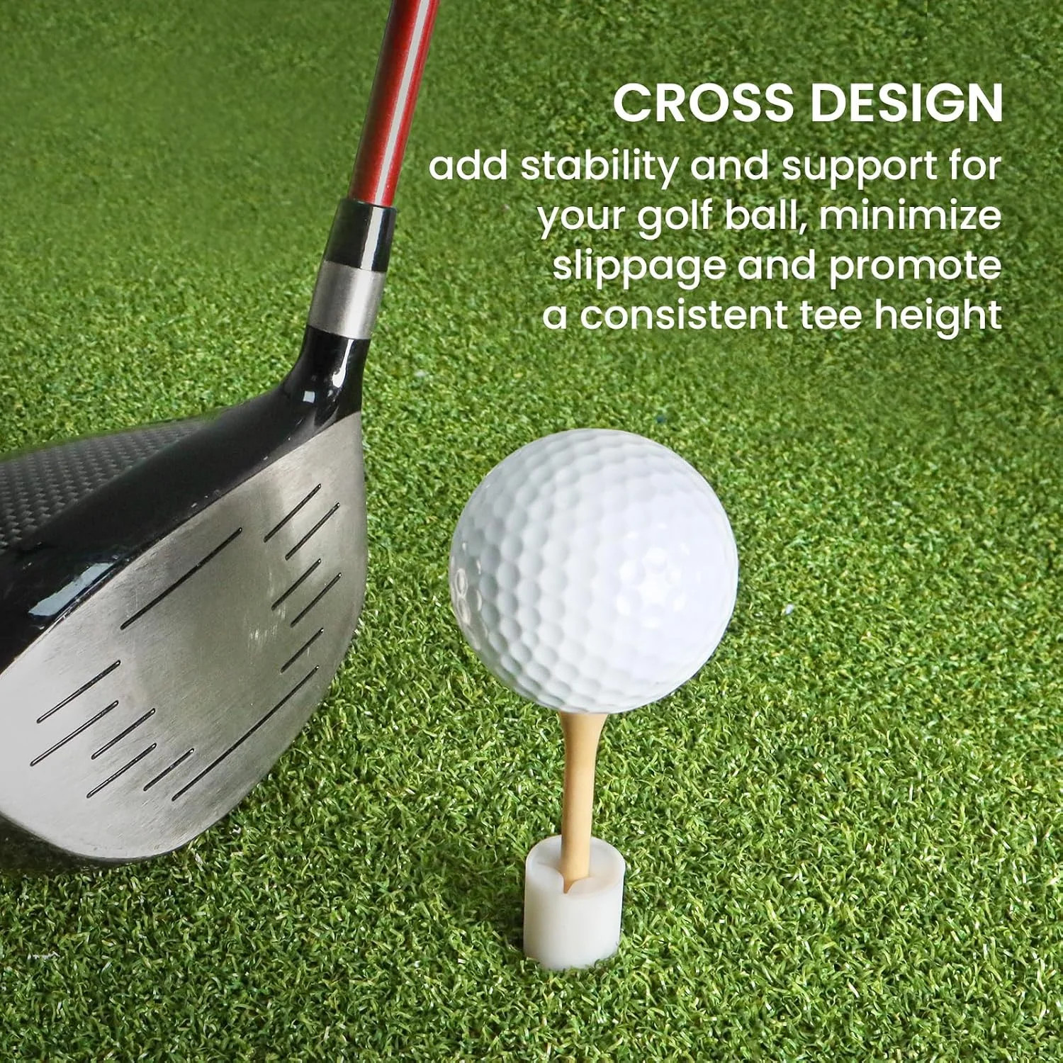Golf Rubber Tee Driving Range Value 5 Pack for Indoor Outdoor Practice Mat, Tee