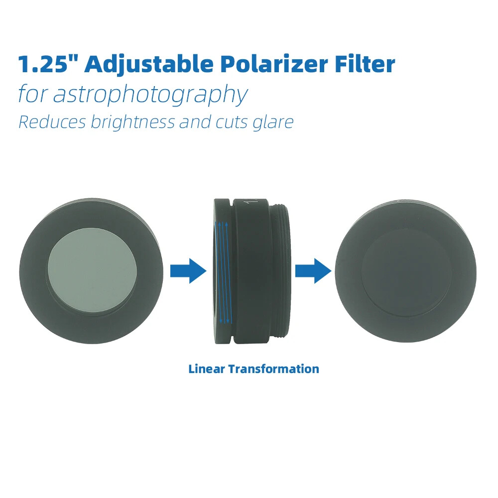 1.25" Astronomical Telescope Adjustable Linear Variable Polarizer Filter