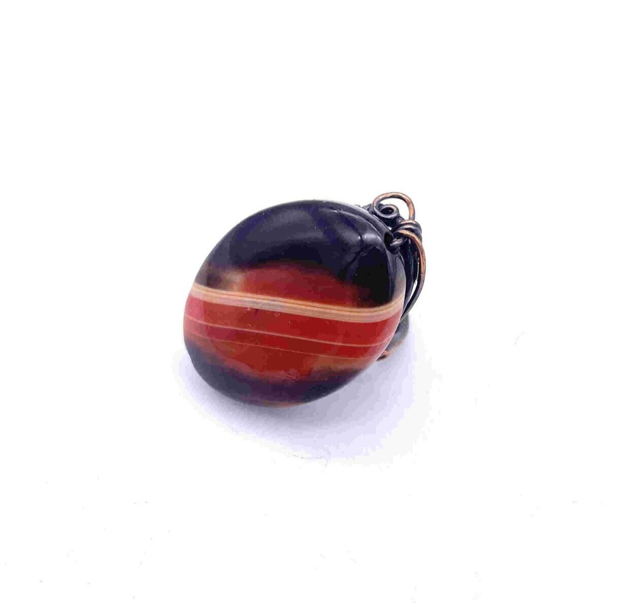 Wire Wrap Oval Shape Gemstone Ring Size 4