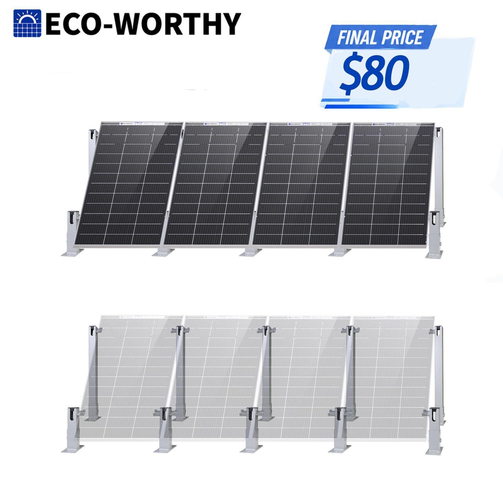 ECO-WORTHY  Solar Panel Mounting Brackets Kit System for 4PCS Panels