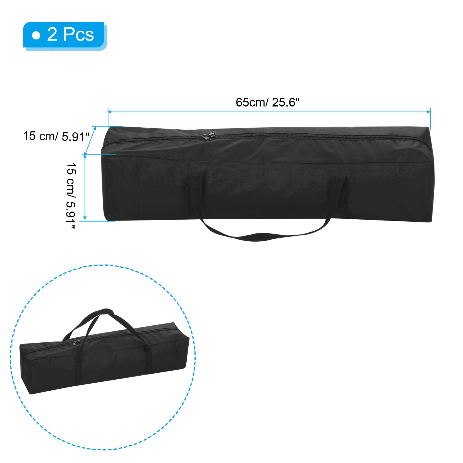 2Pcs 25" Camp Chair Replacement Bag Nylon Large Zippered Carrying Bag with Strap