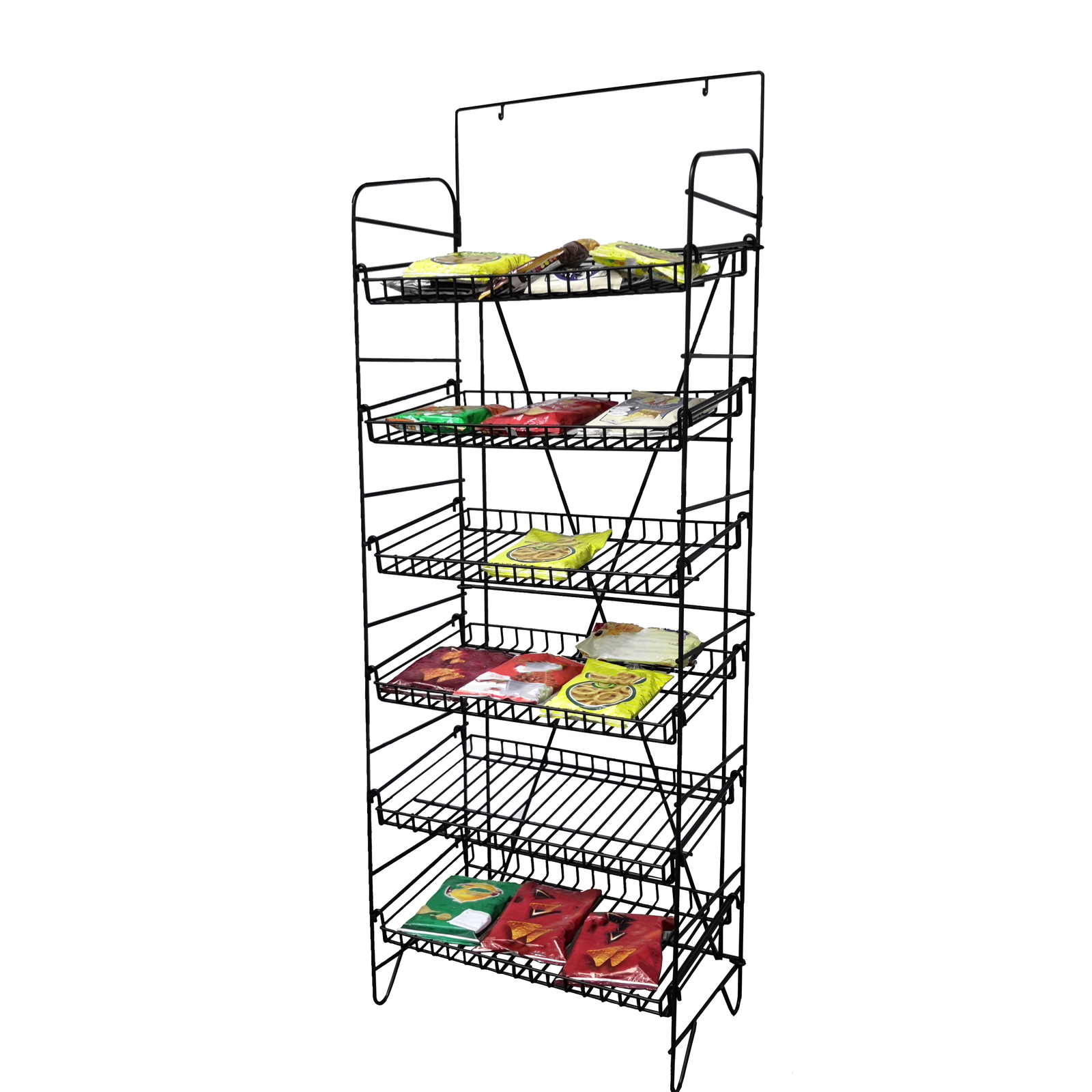 Wire Display Chips Snacks Packaged Foods Boxes Jars Cans Beverage Beer T-Shirts
