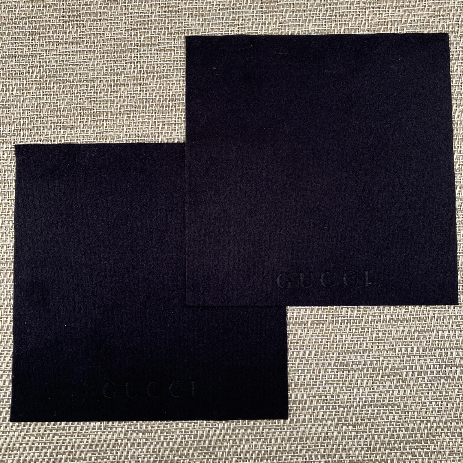 2 Gucci Black On Black Cleaning Cloths Microfiber For Sunglasses Eyeglasses New