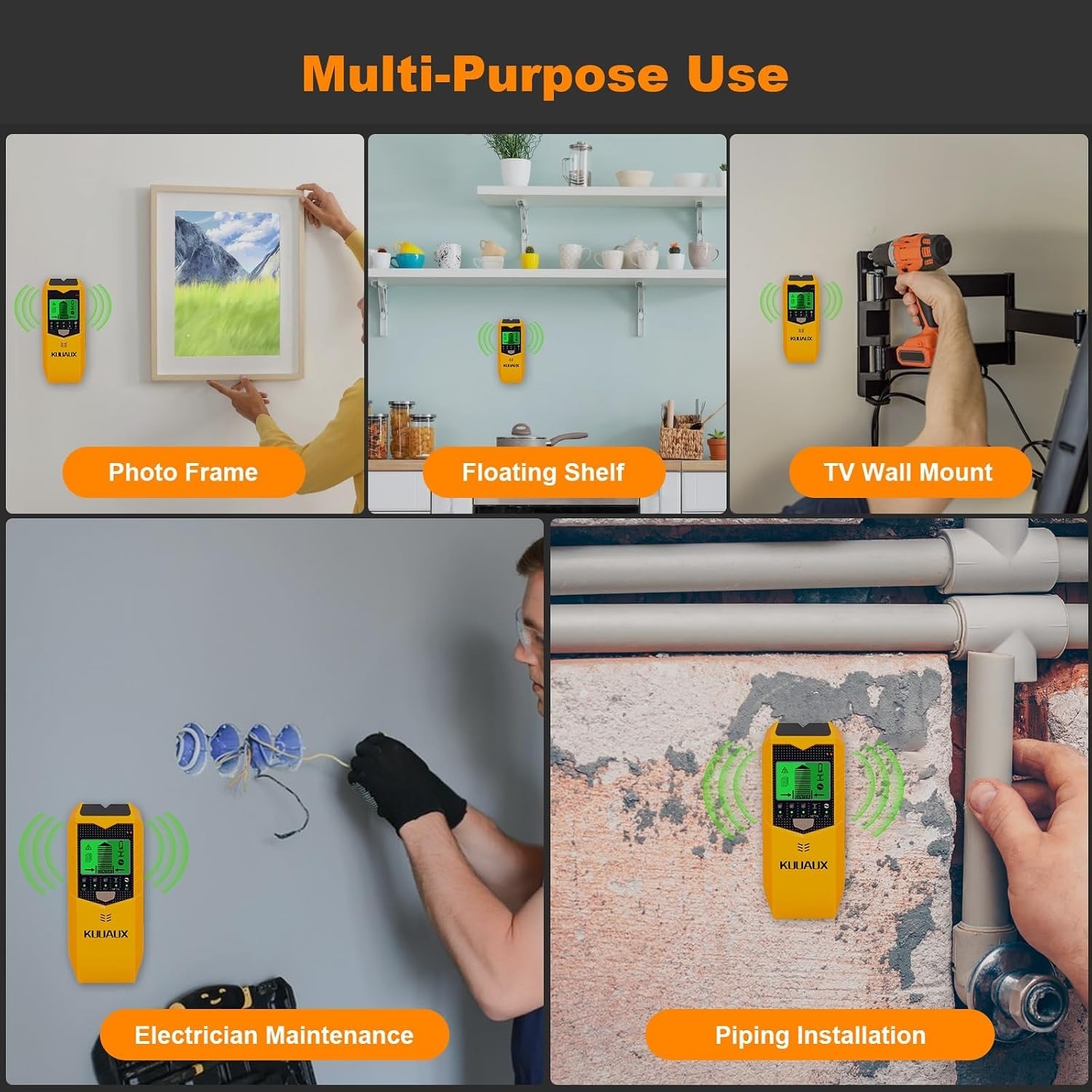 Stud Finder Wall Scanner, 5 in 1 Stud Detector with Smart Microprocessor Chip...