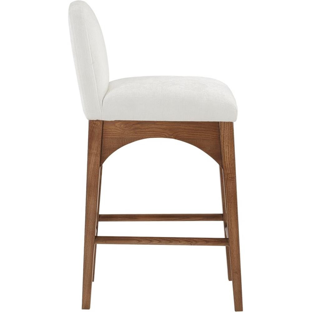 Meridian Furniture Waldorf Cream Chenille Fabric Stool