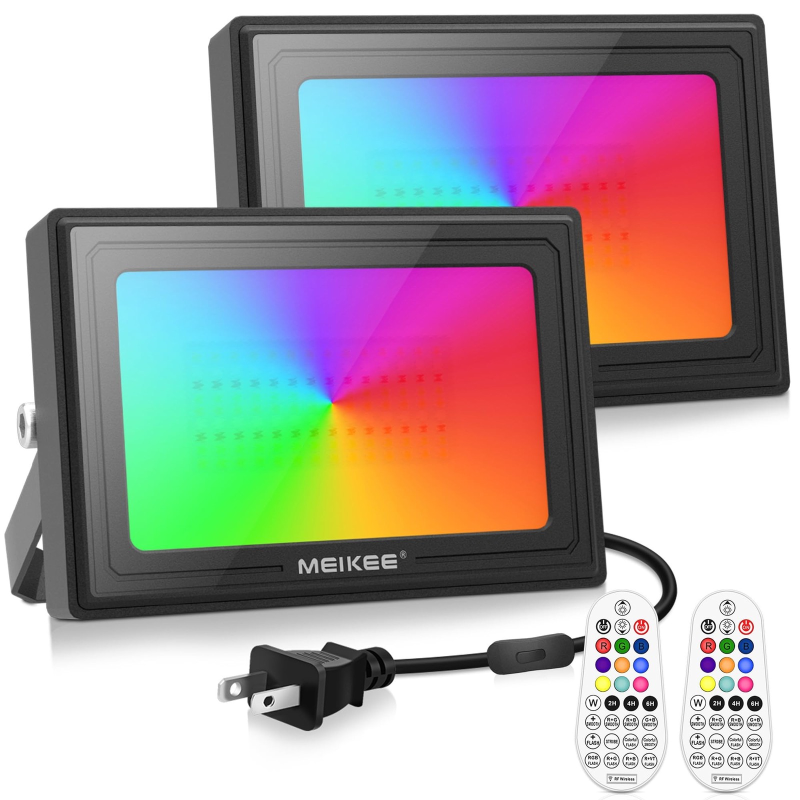 MEIKEE 35W 120V RGBW Flood Lights Outdoor, RGB Color Changing LED Floodlights...