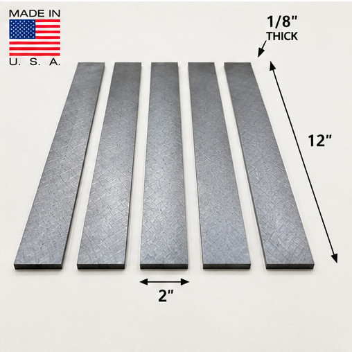 5 PACK - 1095 - 1/8"x2"x12" Knife Making Steel Steel Bar Blanchard Ground StocK