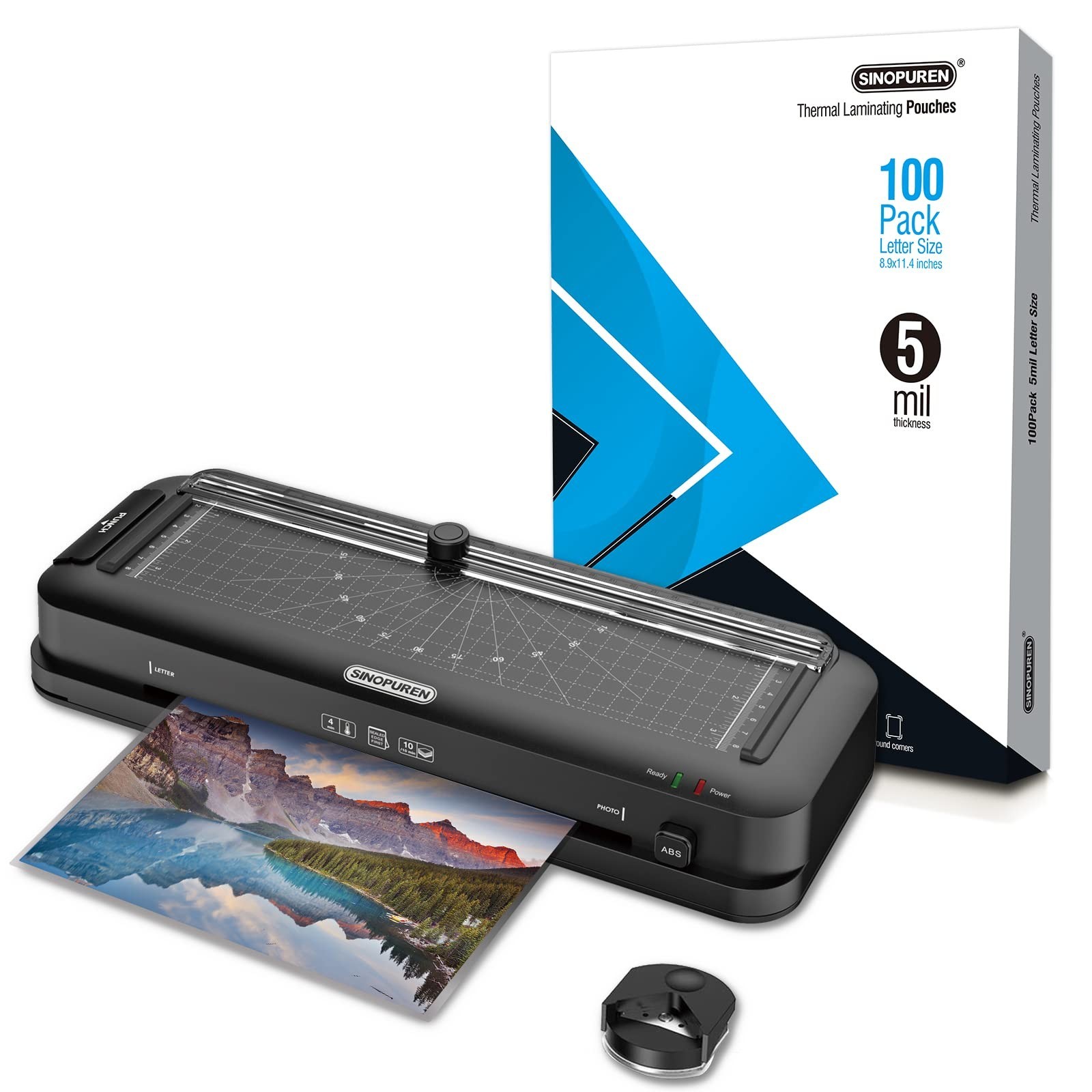 Laminator Machine and Laminating Pouches Bundle, Personal 3-in-1 Desktop Lami...