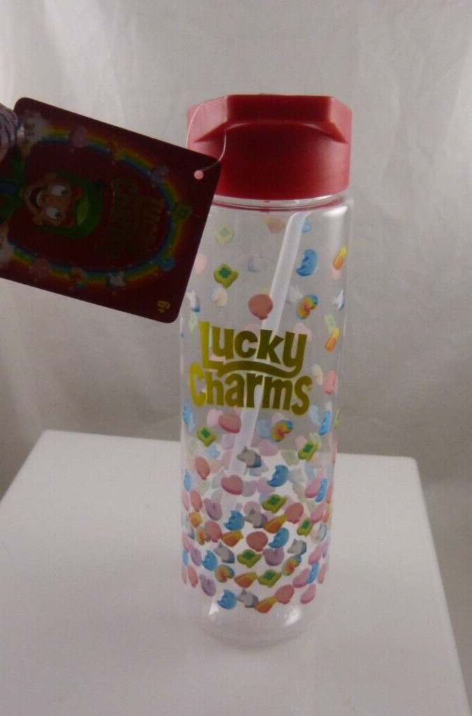 Water bottle Lucky Charms  with sipper straw