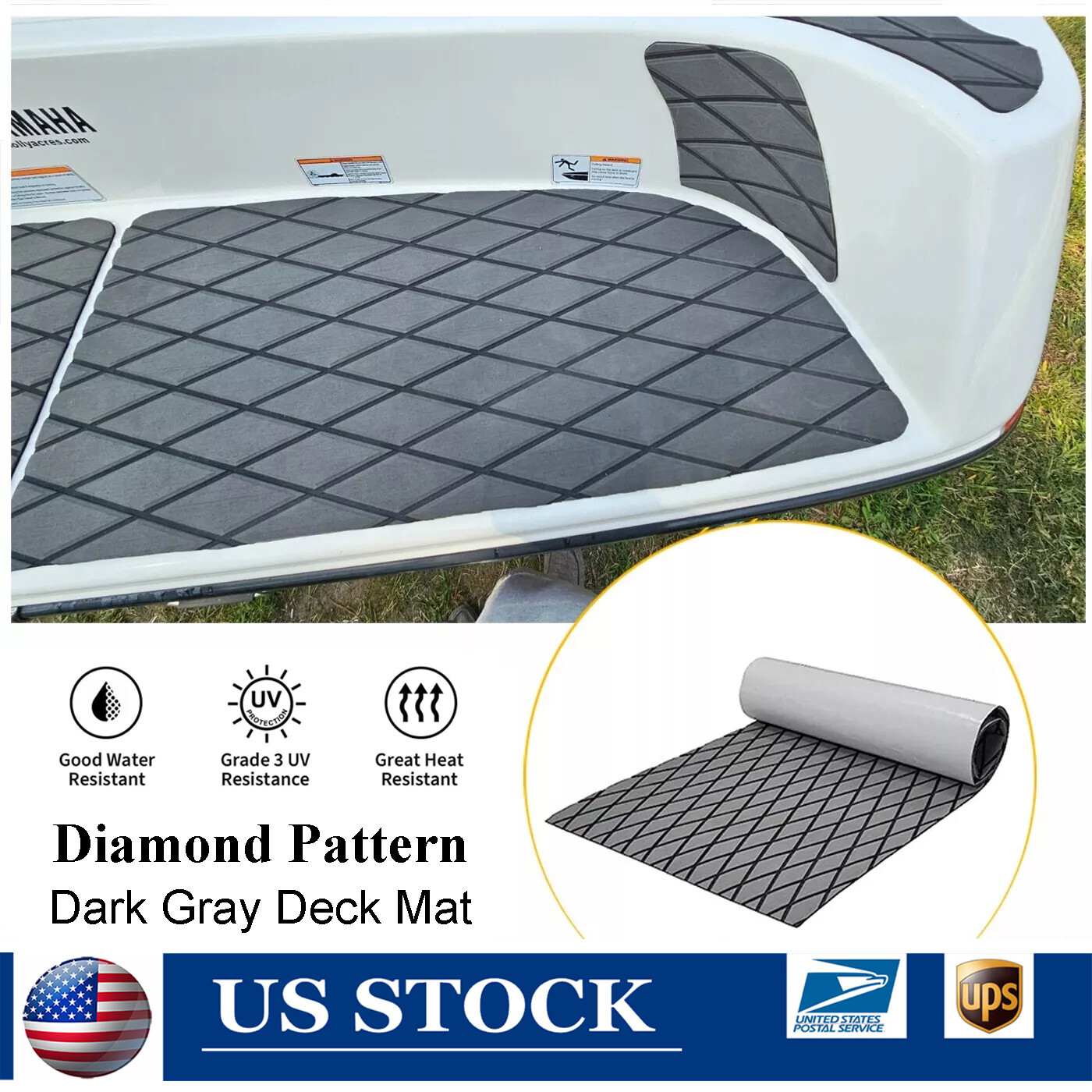 Diamond Boat Flooring EVA Foam Boat Decking Sheet Traction Pad for Yacht UTV SUP