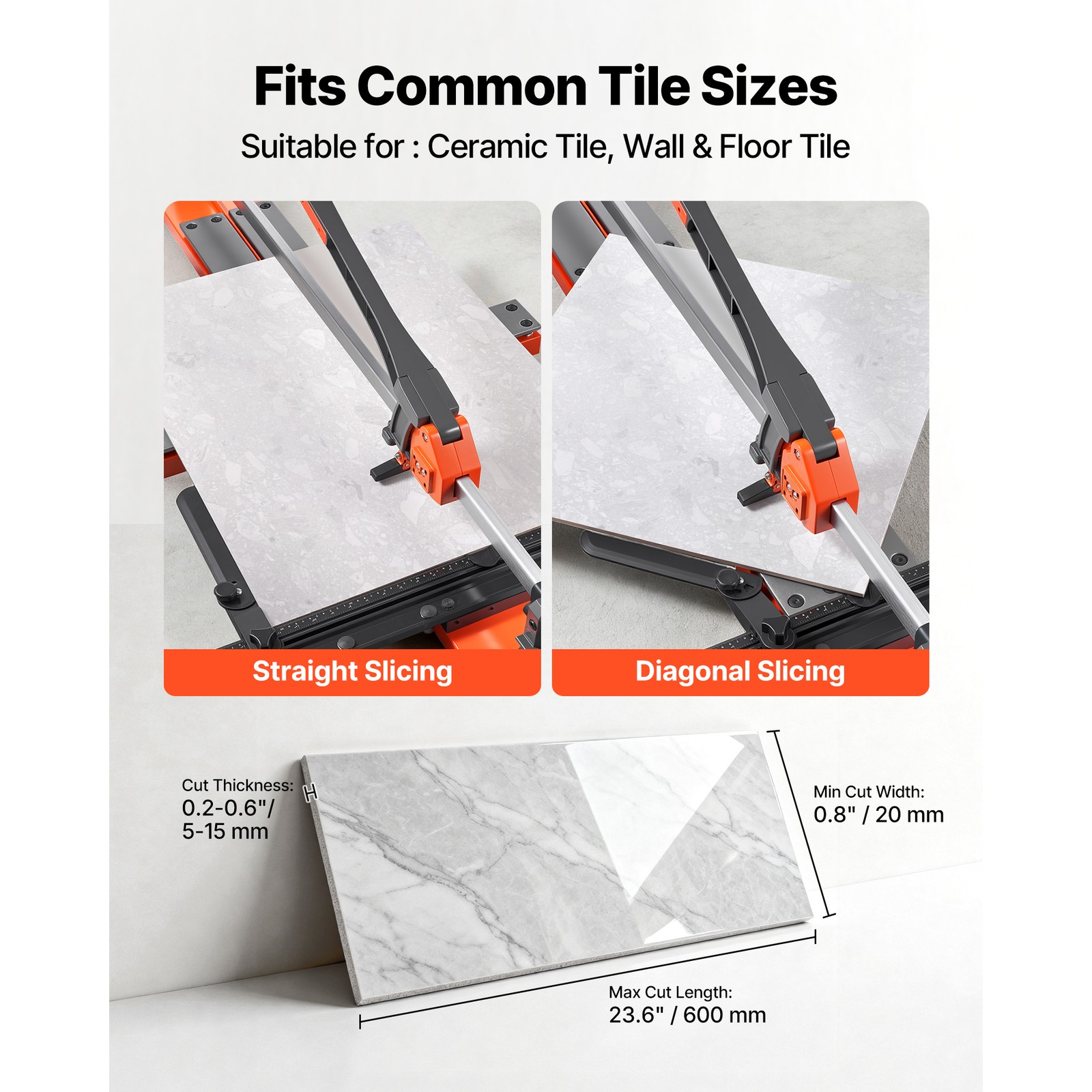 Uimoso 47.2-Inch Manual Tile Cutter with Spring Base and Adjustable Angle Guide