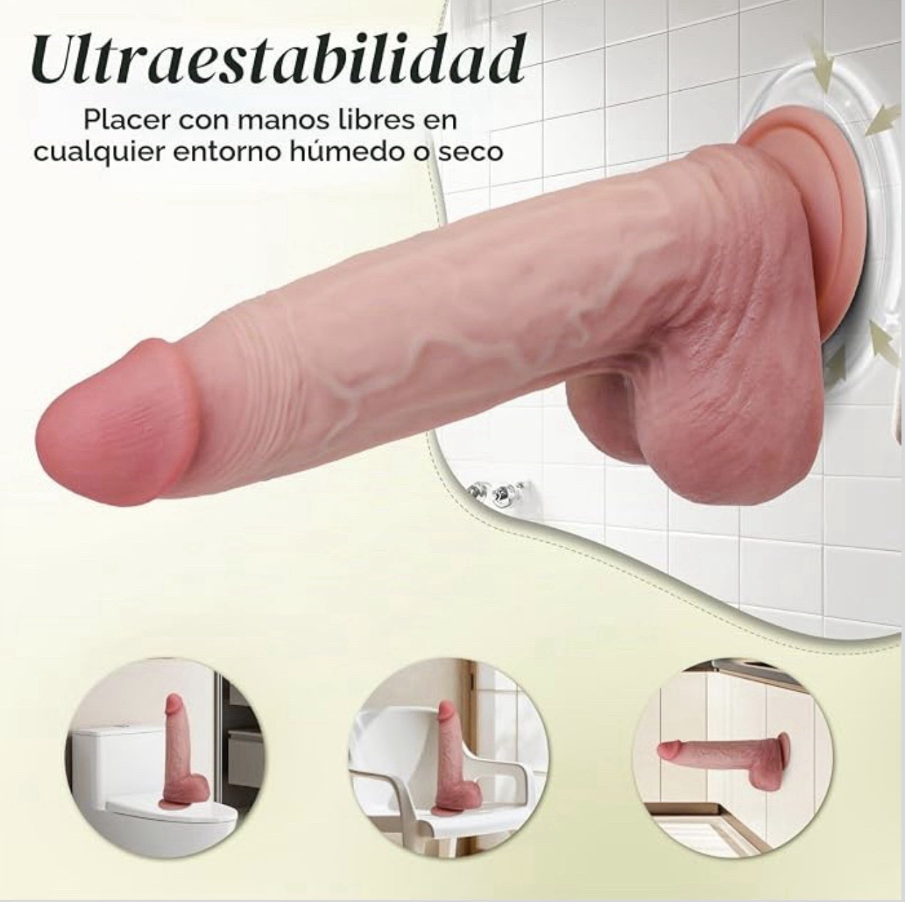 8.8” Dual-Density Realistic Silicone Dildo with Strong Suction Cup