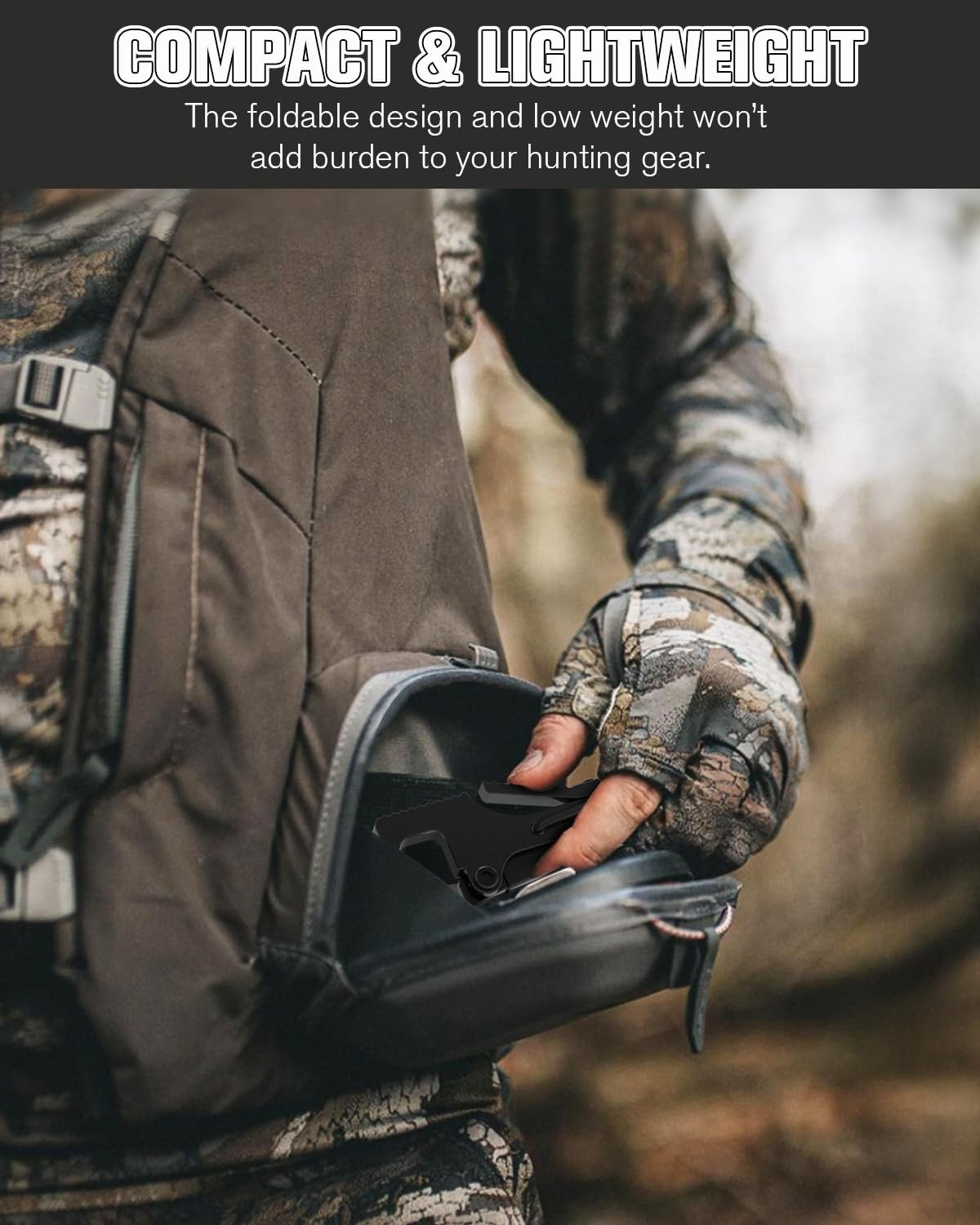 Lightweight Folding Bow Hanger with Strap & Backpack Hook - Saddle & Crossbow Ac