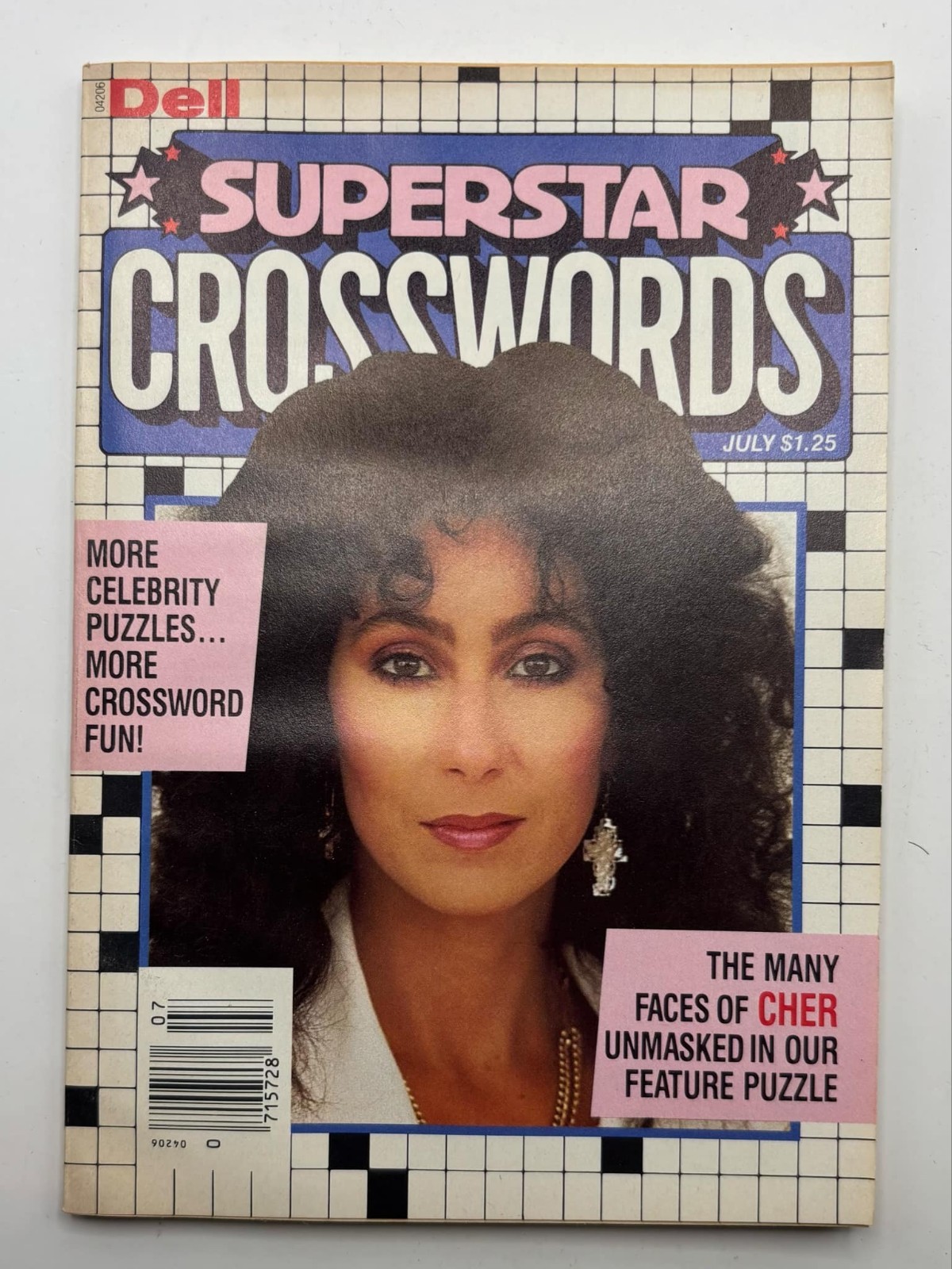 Dell Superstar Crosswords Magazine - Cher July 1987 - Unused