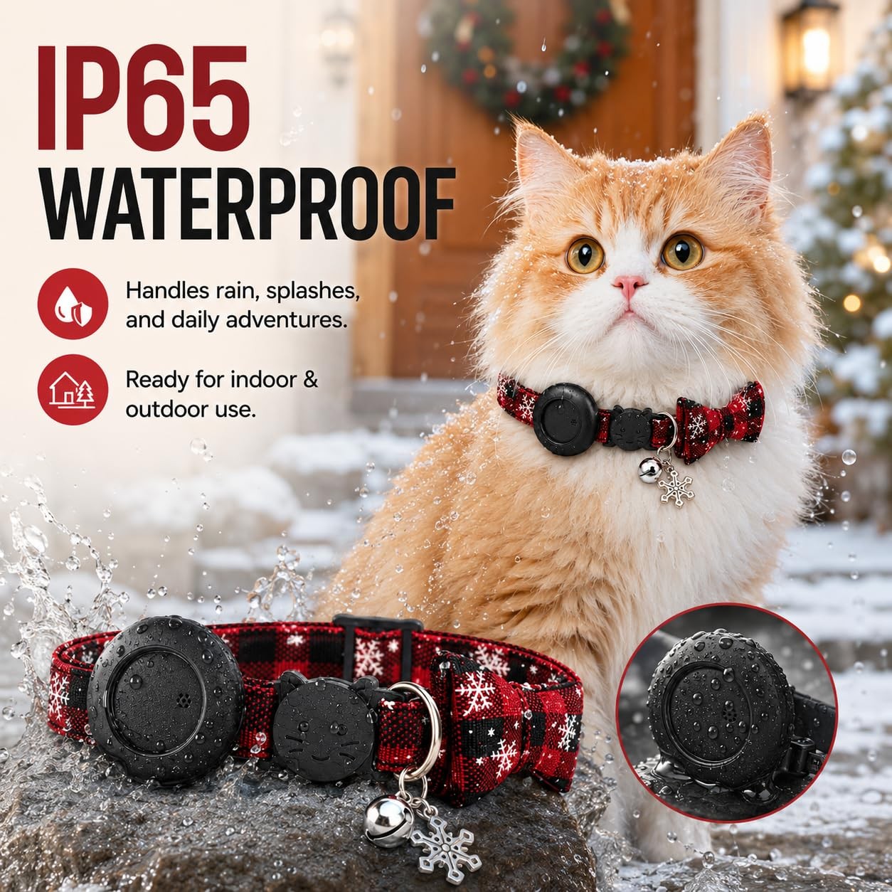 JNLIK Red Cat Tracker GPS Android No Subscription Waterproof