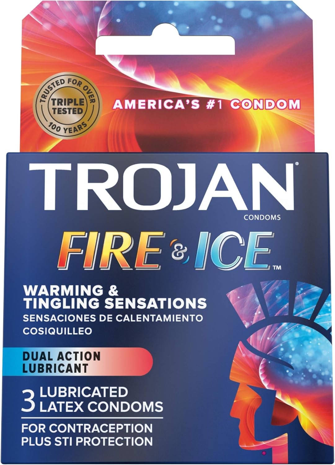 Trojan Fire & Ice Condoms 3 Pack 3 Count (Pack of 1)