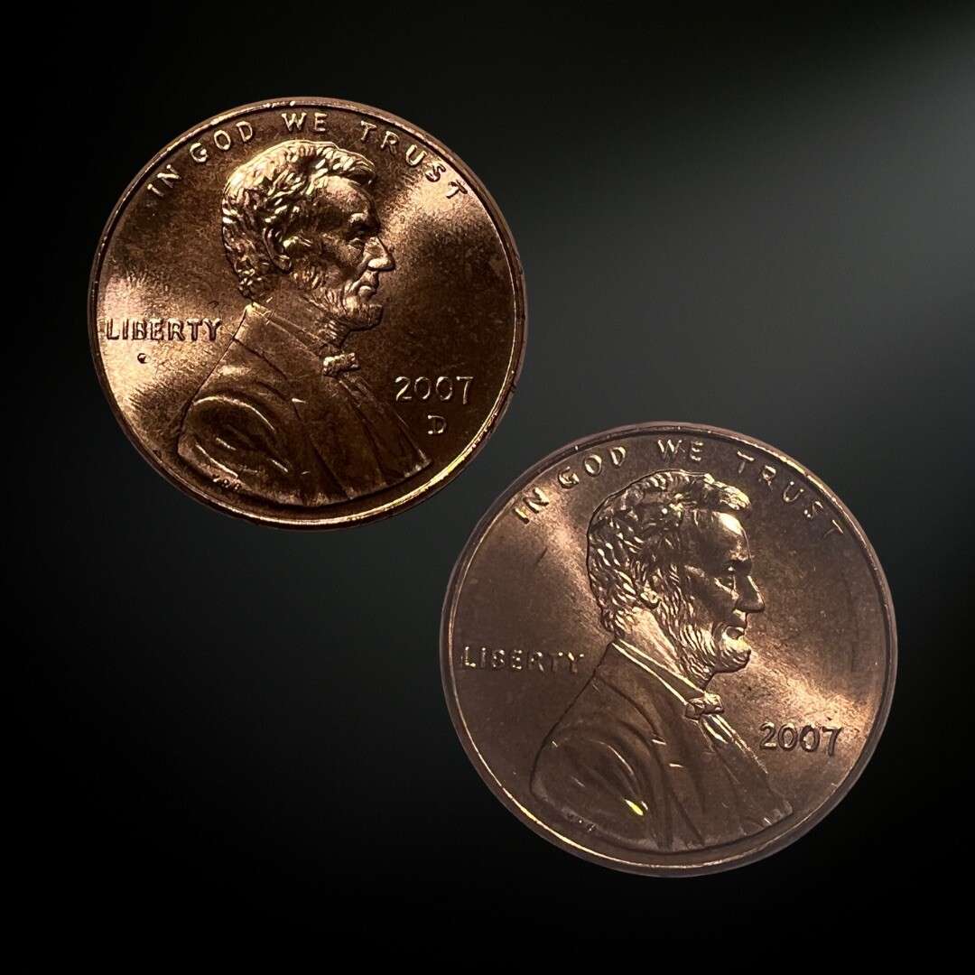 2007 P D Lincoln Memorial Cent BU 2 Coin Set Brilliant Uncirculated