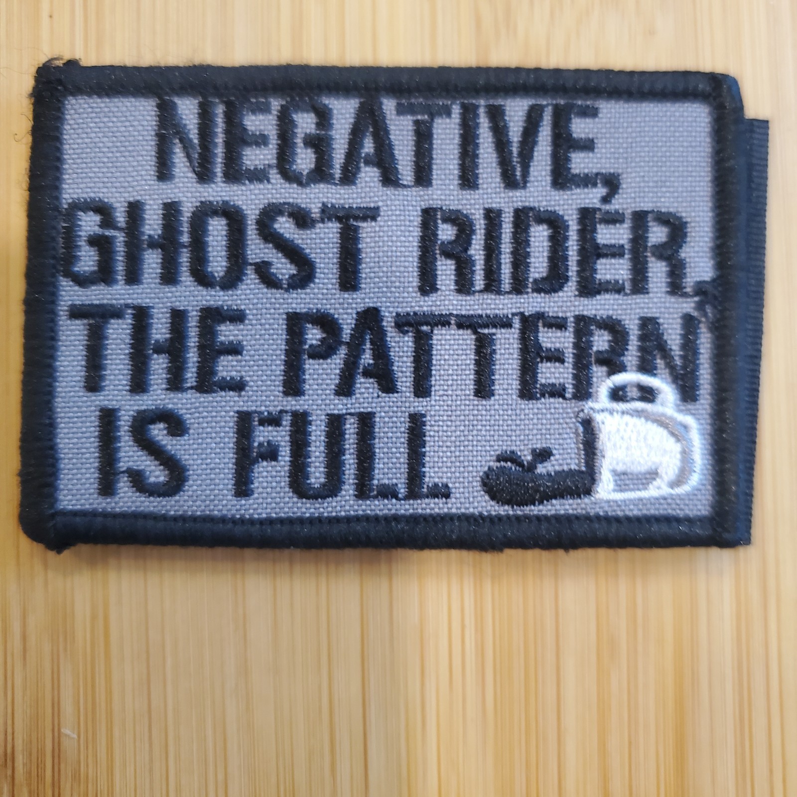 NEGATIVE GHOST RIDER Sarcastic Tactical Morale Patch Hook and Loop