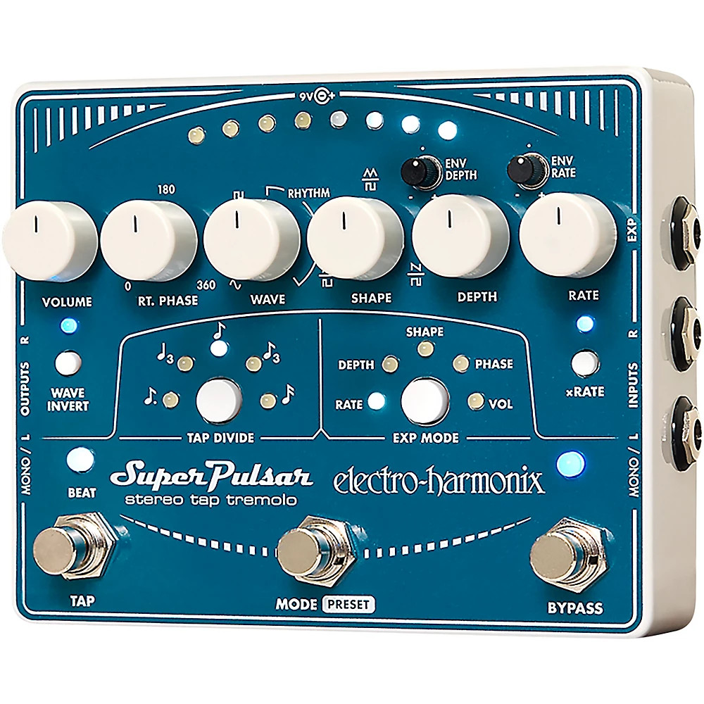 ElectroHarmonix Super Pulsar Tremolo Guitar Effects Pedal