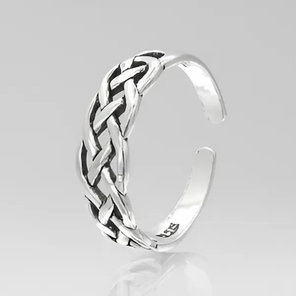Celtic Knot Toe Ring - Solid Sterling Silver Body Jewelry Pinky Adjustable Size
