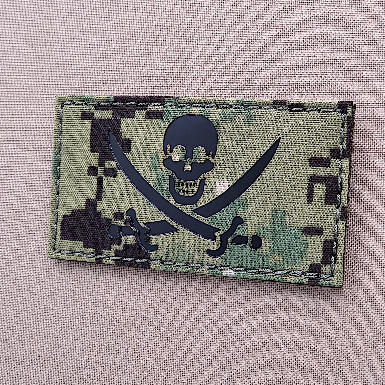 jolly roger calico jack IR AOR2 2-1/8x4 inch patch