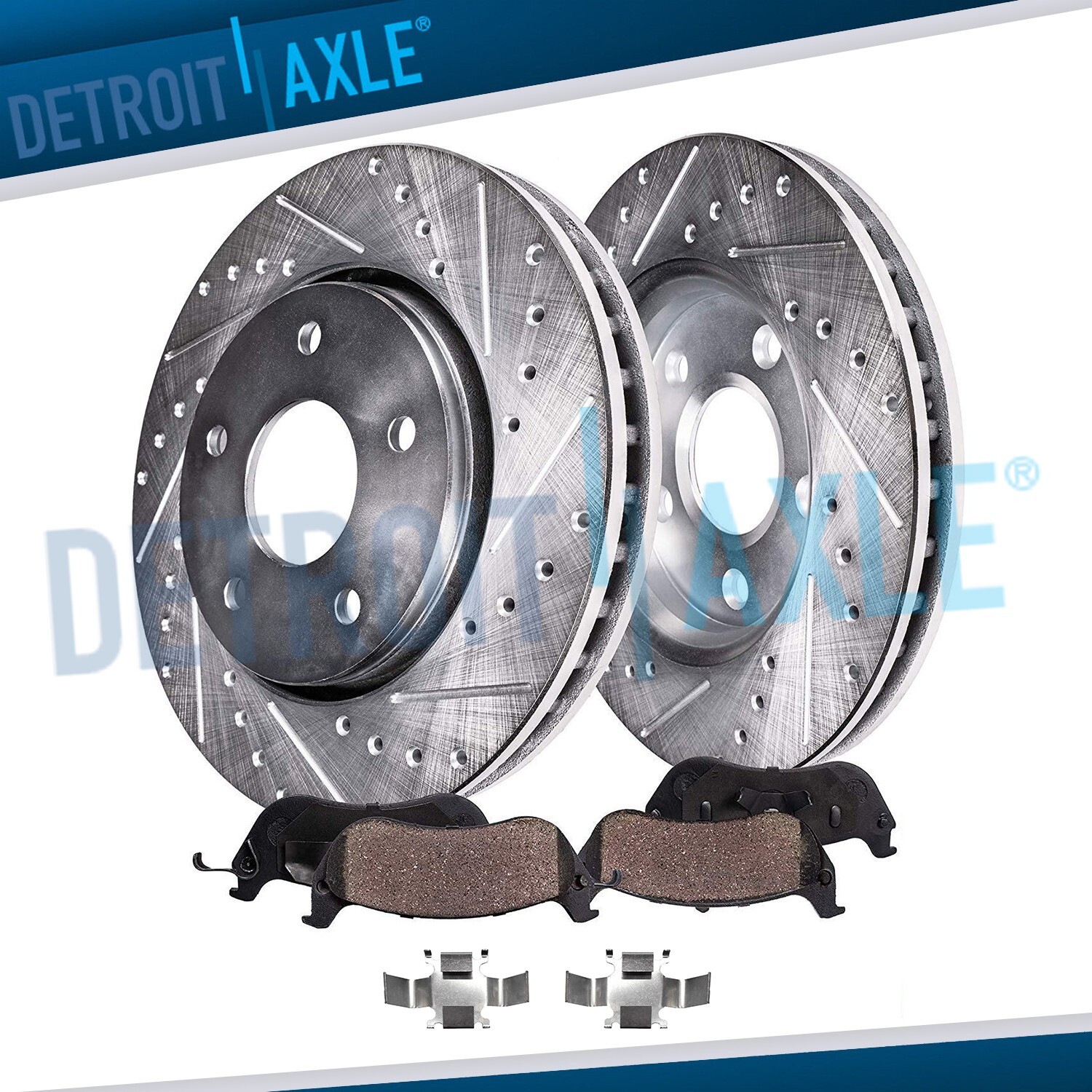 13.86" 352mm Front Drilled Slotted Rotors Brake Pads for 2015-2021 Ford Mustang