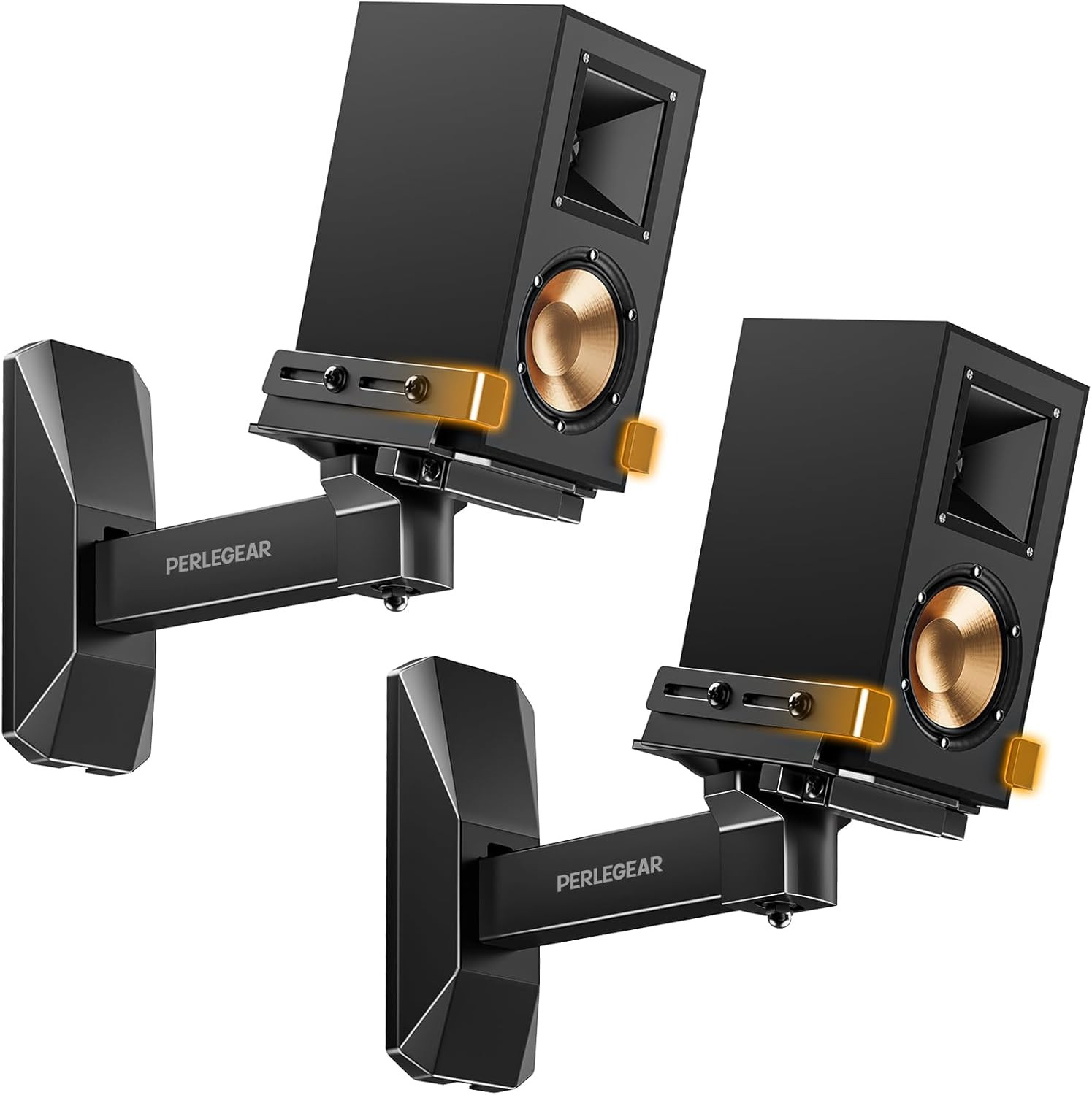 Speaker Wall Mounts, Bookshelf Speaker Mounting Brackets with Dual Side Stabl...