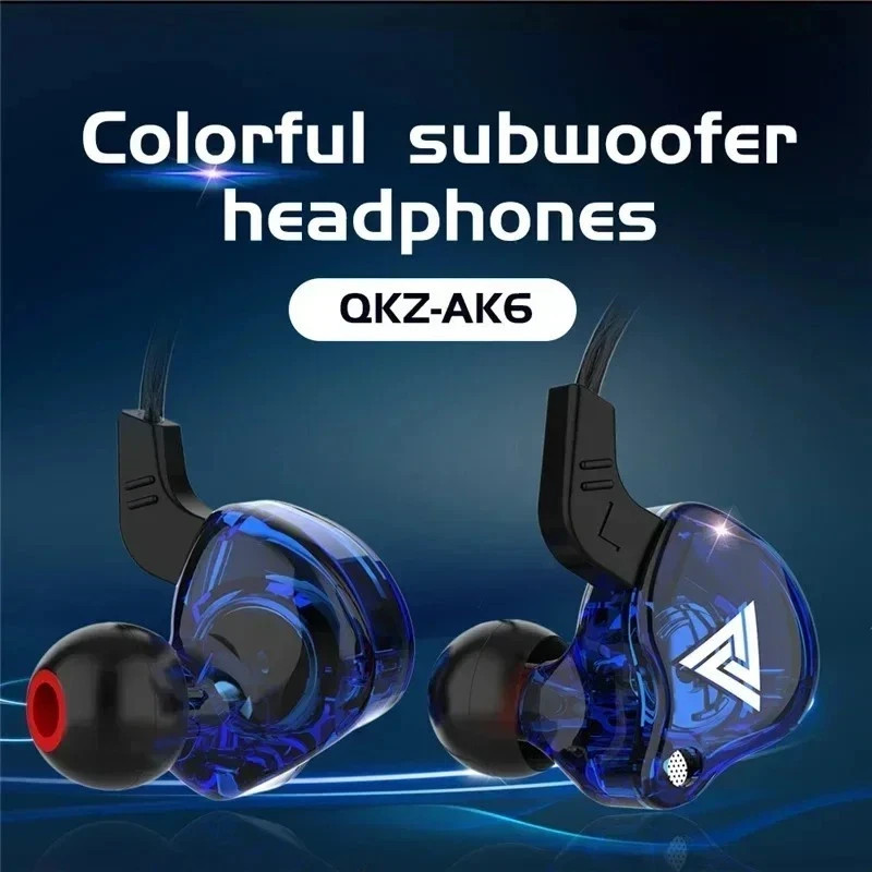QKZ AK6 In-Ear Earphones 6 Dynamic Driver HIFI Stereo Earbuds With Mic Sports
