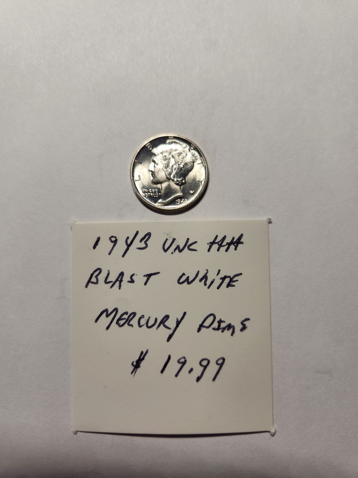 1943 UNC+++ Mercury Dime Blast White